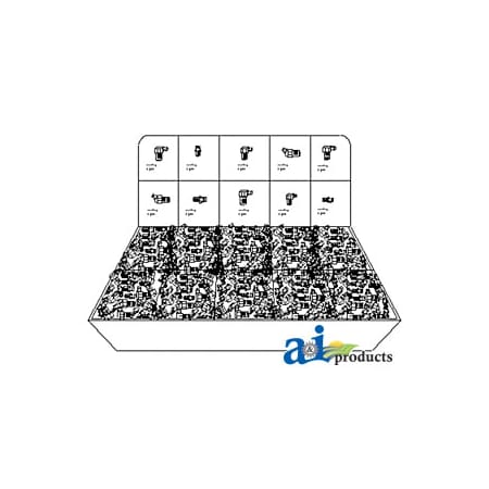 A & I Products Metric Grease Fitting Counter Display 3.8" x7" x1.3" A-MGFCD1